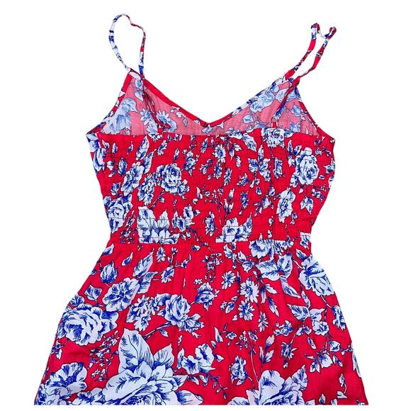NWT Francesca's Mimi Chica Red/Pink Blue & White Floral Front Tie Dress - SMALL - Picture 6 of 10